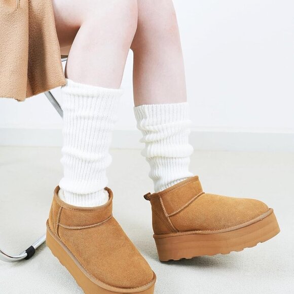 Women's Platform Snow Boots Faux Fur Insulated Waterproof Anti-Slip Size 5.5-11 - Picture 6 of 7